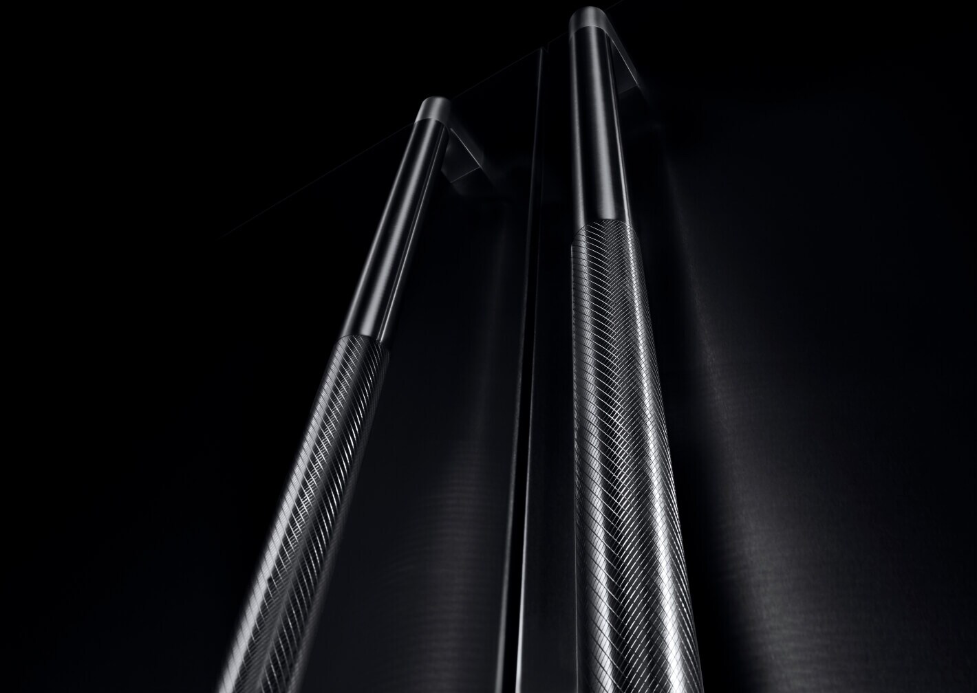 A close up of the handles on a RISE™ Design column pair.